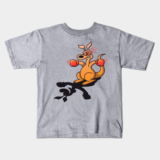 Boxing kangaroo attacked by his own shadow! Kids T-Shirt by zooco